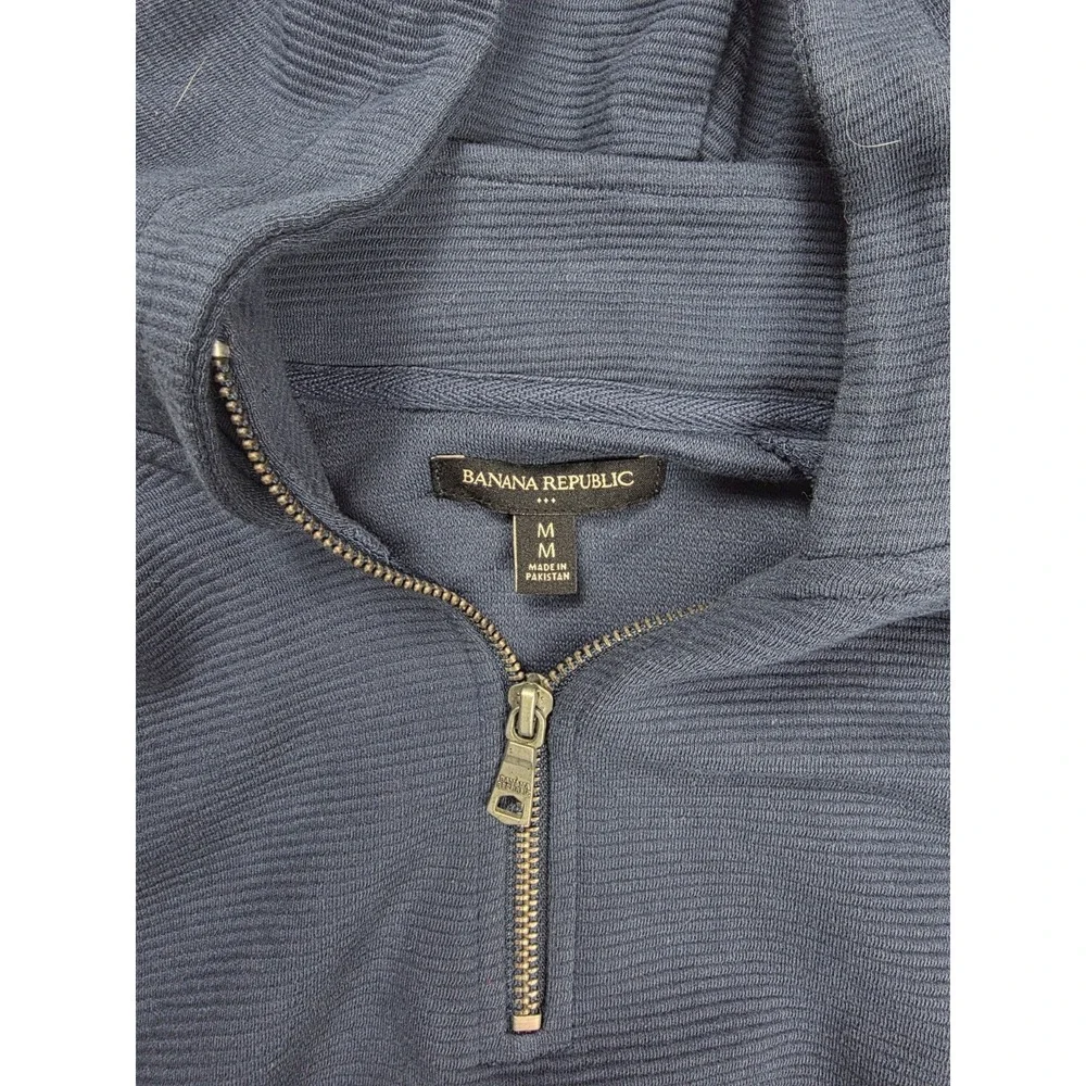 Banana Republic Navy‎ Long Sleeve 1/4 Zip Pullover Hoodie Men's Size Medium